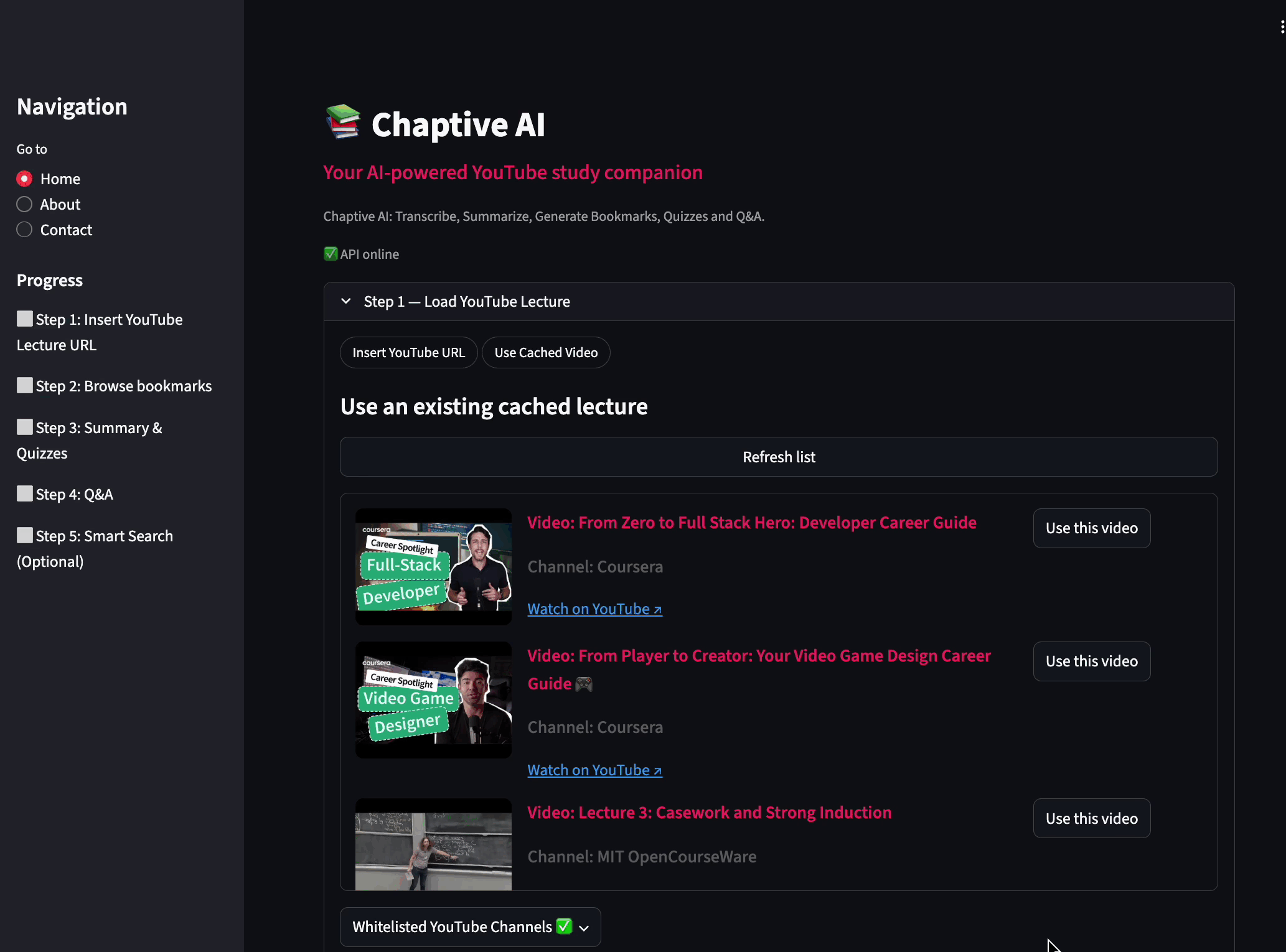 ChaptiveAI demo