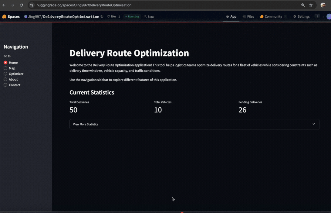 Delivery Route Optimisation demo