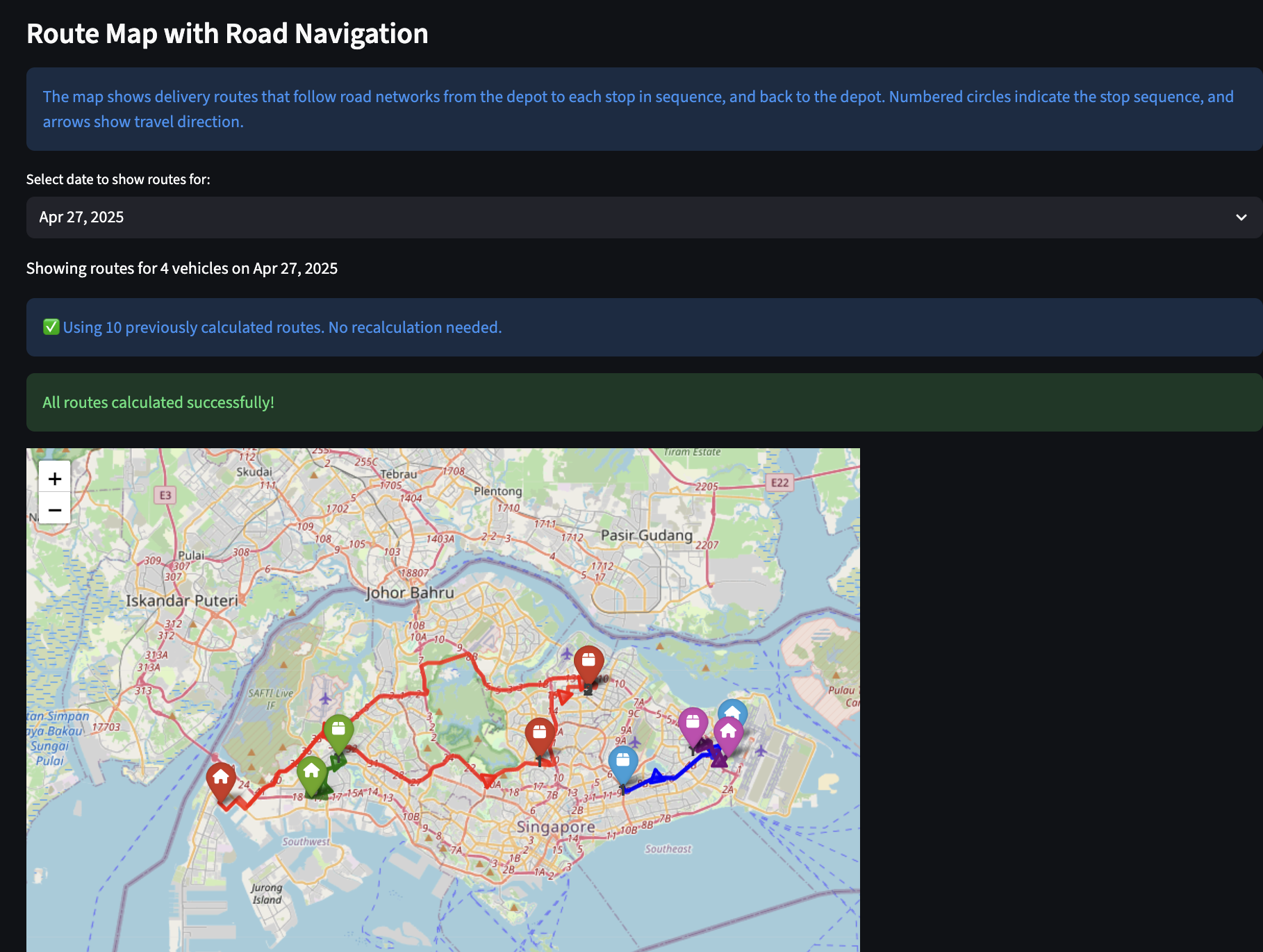 Routing with API‑derived travel times and optimal stop sequencing